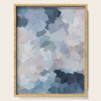 Final Flourishing - Navy Indigo Gray Blue Blush Pink Lavender Abstract Floral Spring Wall Art Serving Tray Gallery Image 1