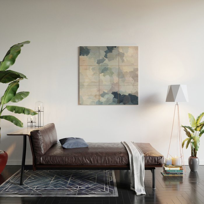 Final Flourishing - Navy Indigo Gray Blue Blush Pink Lavender Abstract Floral Spring Wall Art Wood Wall Art Gallery Image 2