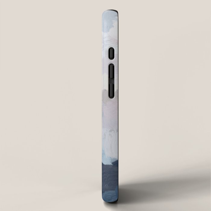 Final Flourishing - Navy Indigo Gray Blue Blush Pink Lavender Abstract Floral Spring Wall Art iPhone Case Gallery Image 2