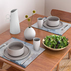 Final Flourishing - Navy Indigo Gray Blue Blush Pink Lavender Abstract Floral Spring Wall Art Placemat Gallery Image 2