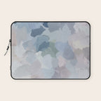 Final Flourishing - Navy Indigo Gray Blue Blush Pink Lavender Abstract Floral Spring Wall Art Laptop Sleeve Gallery Image 1