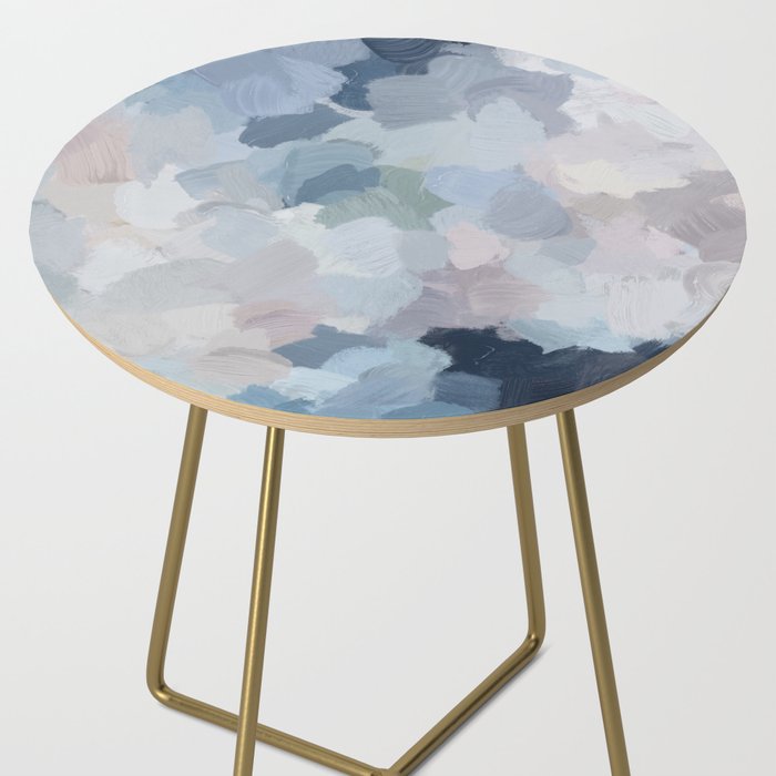 Final Flourishing - Navy Indigo Gray Blue Blush Pink Lavender Abstract Floral Spring Wall Art Side Table Gallery Image 2
