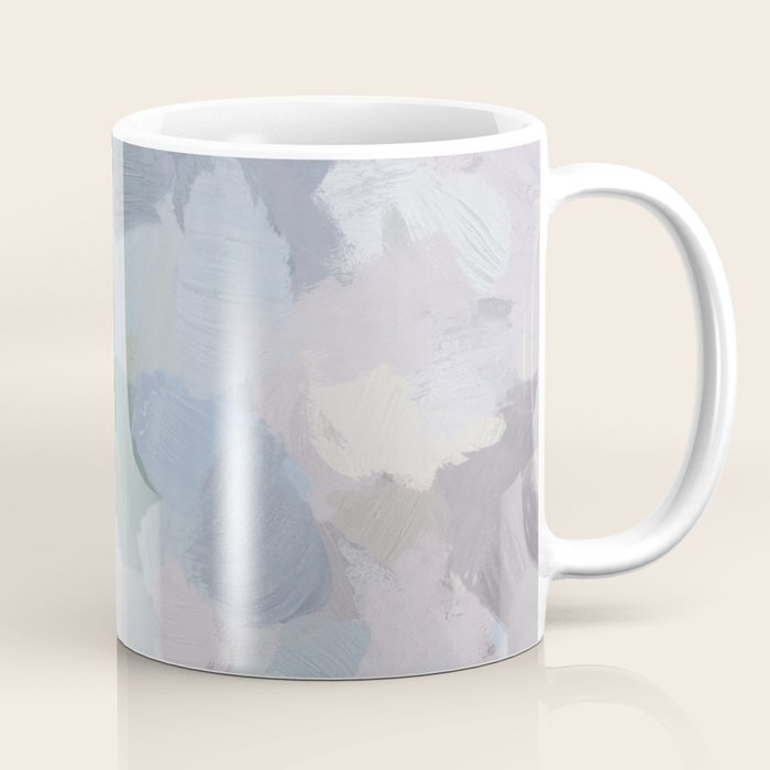 Final Flourishing - Navy Indigo Gray Blue Blush Pink Lavender Abstract Floral Spring Wall Art Coffee Mug Gallery Image 1