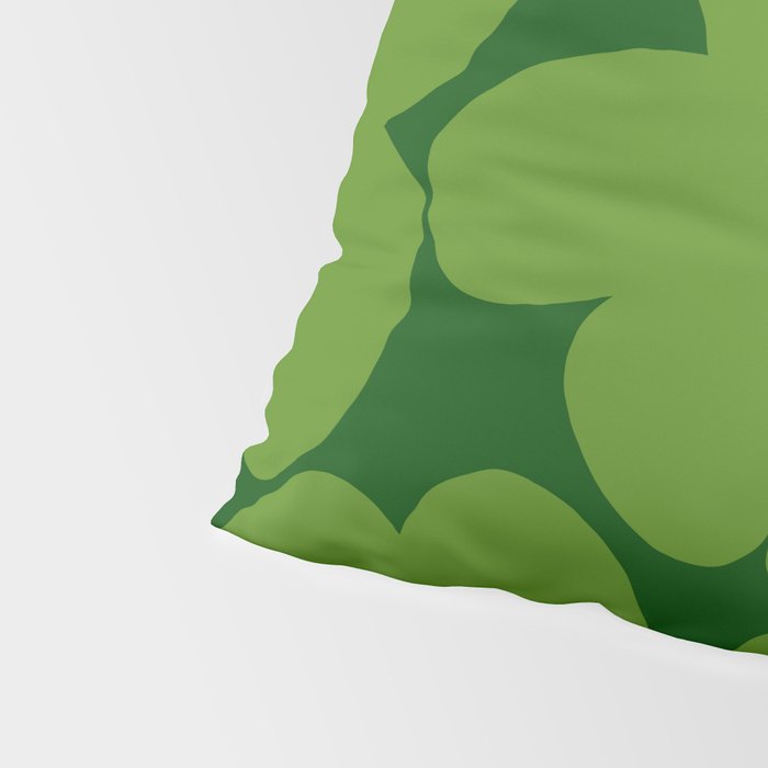 Spring Green Retro Flowers Dark Green Background #decor #society6 #buyart Pillow Sham Gallery Image 4