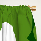 Spring Green Retro Flowers Dark Green Background #decor #society6 #buyart Window Curtain Gallery Image 2