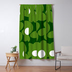 Spring Green Retro Flowers Dark Green Background #decor #society6 #buyart Window Curtain Gallery Image 5