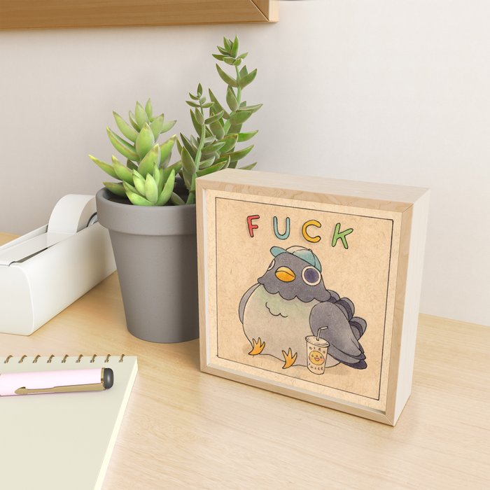 'Fuck' Pigeon 01 Mini Art Print Gallery Image 2
