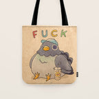 'Fuck' Pigeon 01 Tote Bag Gallery Image 1