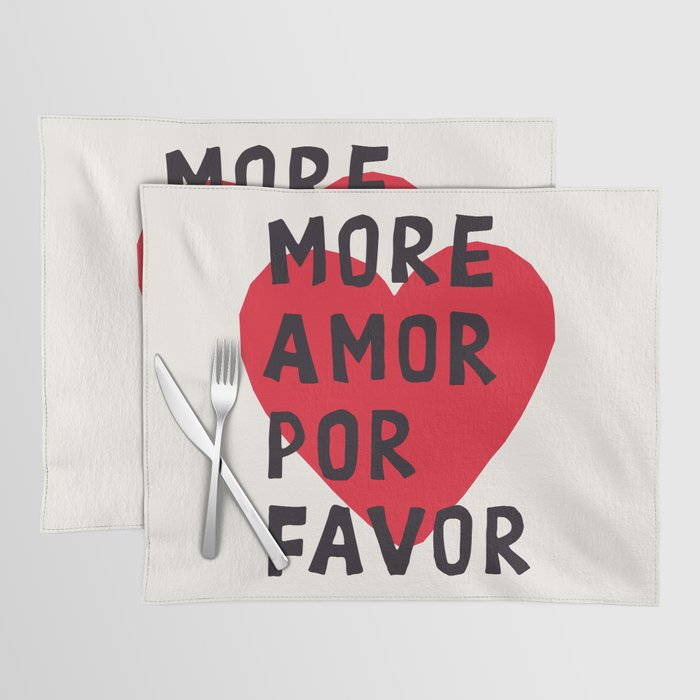 More Amor Por Favor in Black & White Placemat Gallery Image 1