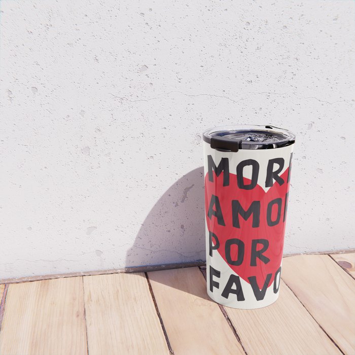 More Amor Por Favor in Black & White Travel Mug Gallery Image 4