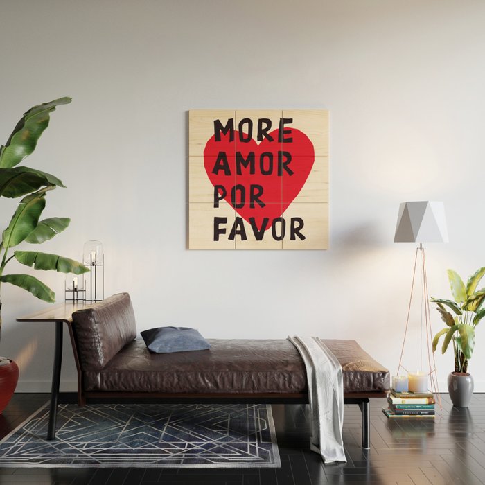 More Amor Por Favor in Black & White Wood Wall Art Gallery Image 2
