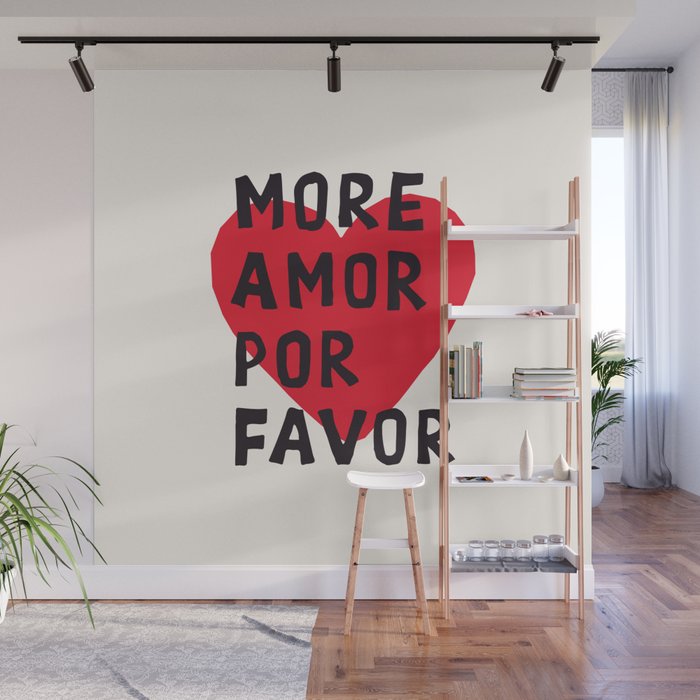 More Amor Por Favor in Black & White Wall Mural Gallery Image 1