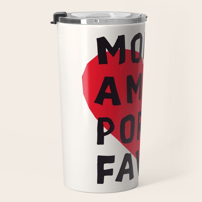 More Amor Por Favor in Black & White Travel Mug Gallery Image 3
