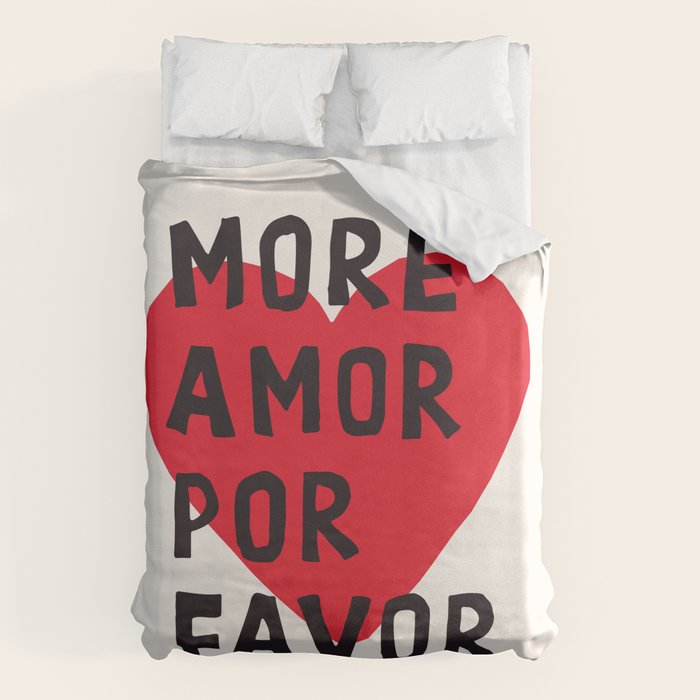 More Amor Por Favor in Black & White Duvet Cover Gallery Image 6