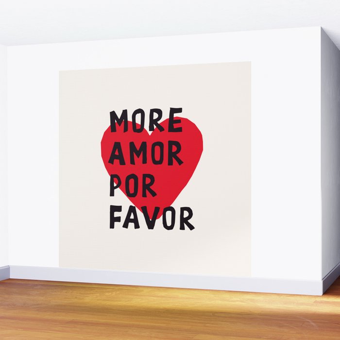 More Amor Por Favor in Black & White Wall Mural Gallery Image 2