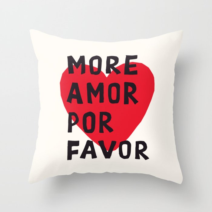 More Amor Por Favor in Black & White Throw Pillow Gallery Image 6