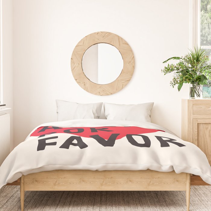 More Amor Por Favor in Black & White Duvet Cover Gallery Image 3