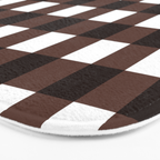 Classic Brown Gingham Checkered Pattern Bath Mat Gallery Image 3