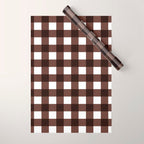 Classic Brown Gingham Checkered Pattern Wrapping Paper Gallery Image 1