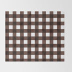 Classic Brown Gingham Checkered Pattern Throw Blanket Gallery Image 2