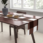 Classic Brown Gingham Checkered Pattern Table Runner Gallery Image 2
