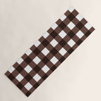 Classic Brown Gingham Checkered Pattern Yoga Mat Gallery Image 1