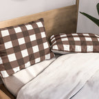 Classic Brown Gingham Checkered Pattern Pillow Sham Gallery Image 2