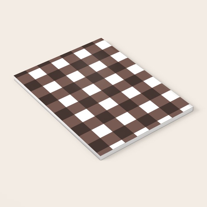 Classic Brown Gingham Checkered Pattern Notebook Gallery Image 3