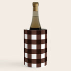 Classic Brown Gingham Checkered Pattern Wine Chiller Gallery Image 3