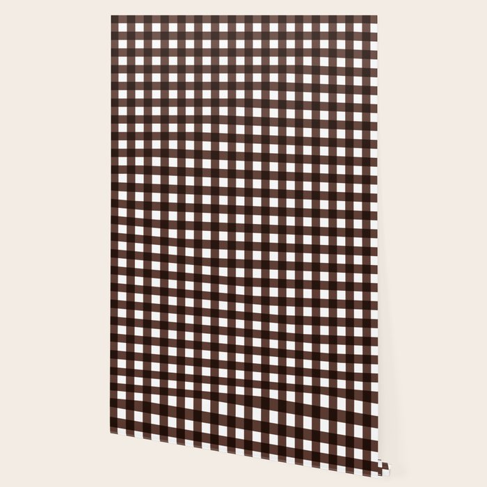 Classic Brown Gingham Checkered Pattern Wallpaper Gallery Image 2