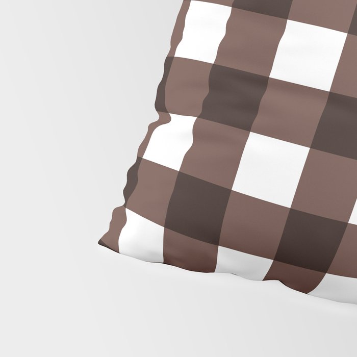 Classic Brown Gingham Checkered Pattern Pillow Sham Gallery Image 4
