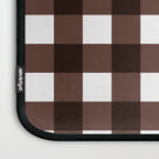 Classic Brown Gingham Checkered Pattern Laptop Sleeve Gallery Image 3