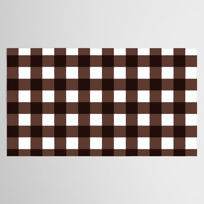 Classic Brown Gingham Checkered Pattern Tablecloth Gallery Image 2
