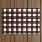 Classic Brown Gingham Checkered Pattern Outdoor Rug Gallery Image 1