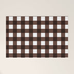 Classic Brown Gingham Checkered Pattern Welcome Mat Gallery Image 1