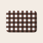 Classic Brown Gingham Checkered Pattern Bath Mat Gallery Image 1