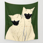 Siamese Cats Modern Art Wall Tapestry Gallery Image 4