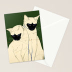 Siamese Cats Modern Art Stationery Card Gallery Image 2