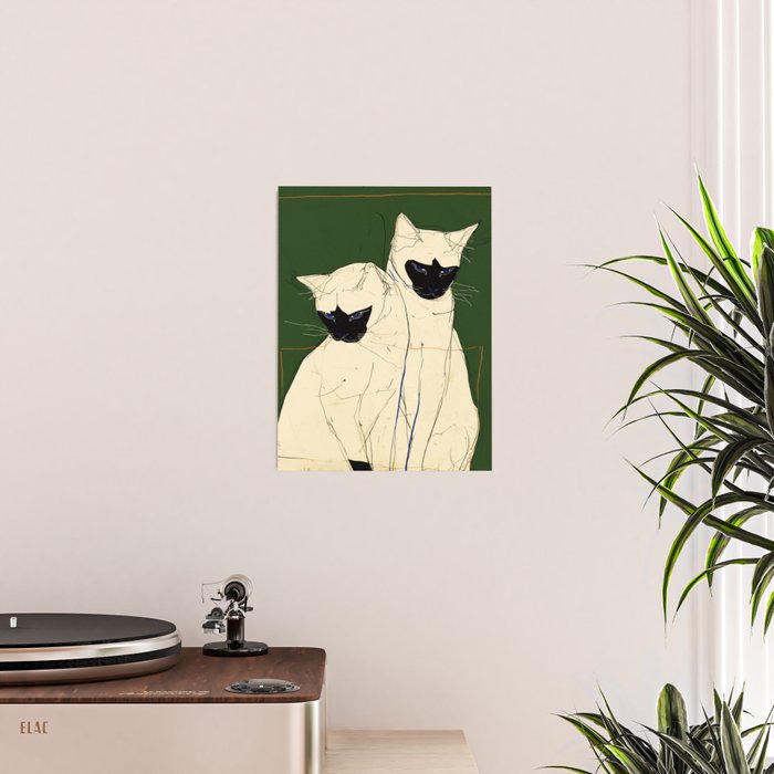 Siamese Cats Modern Art Poster Gallery Image 2