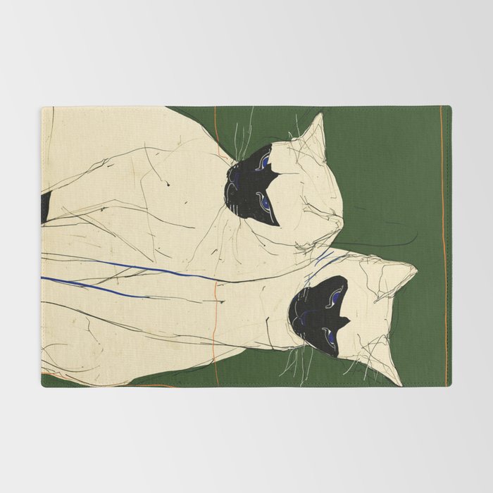 Siamese Cats Modern Art Rug Gallery Image 2