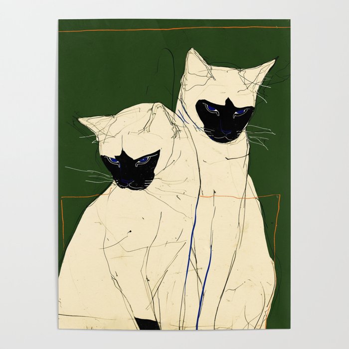 Siamese Cats Modern Art Poster Gallery Image 4