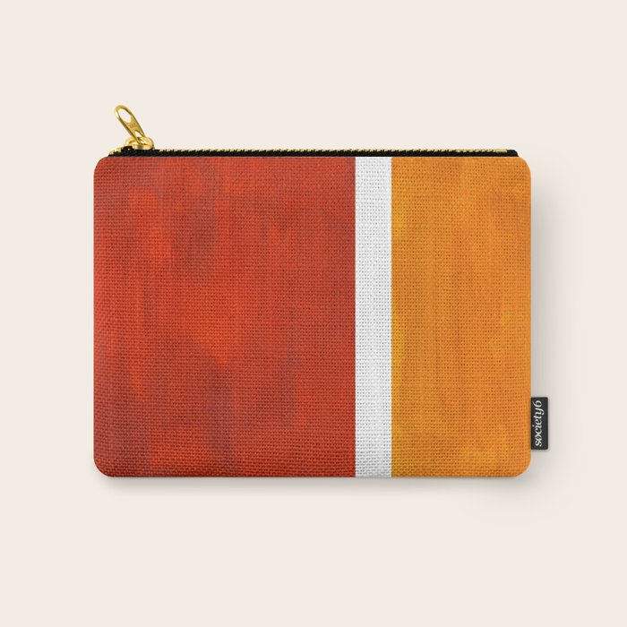 Burnt Orange Yellow Ochre Mid Century Modern Abstract Minimalist Rothko Color Field Squares Carry All Pouch Gallery Image 1