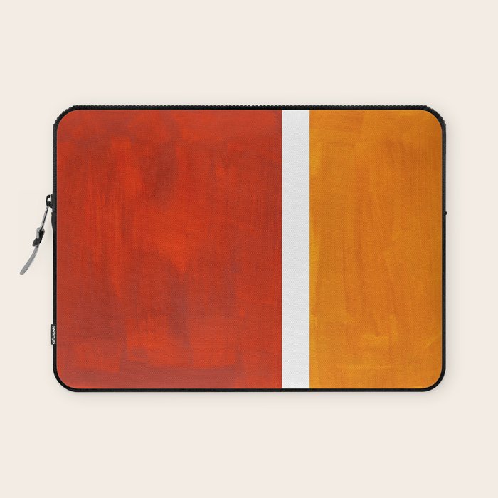 Burnt Orange Yellow Ochre Mid Century Modern Abstract Minimalist Rothko Color Field Squares Laptop Sleeve Gallery Image 1