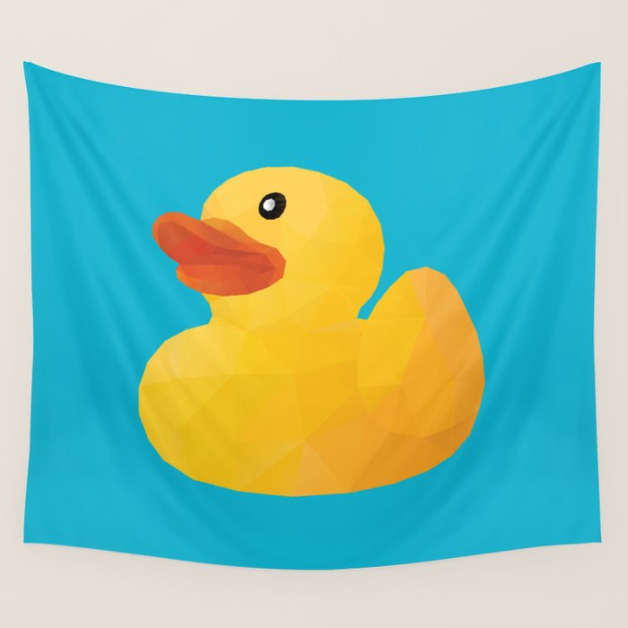 Rubber Duck polygon art Wall Tapestry Gallery Image 1