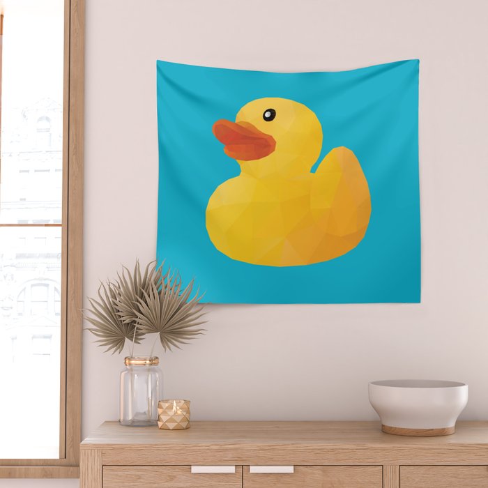 Rubber Duck polygon art Wall Tapestry Gallery Image 2