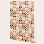 Retro Flowers Check Pattern XXVI Wallpaper Gallery Image 2