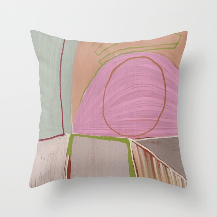 Large abstract oil painting xv Throw Pillow Gallery Image 1