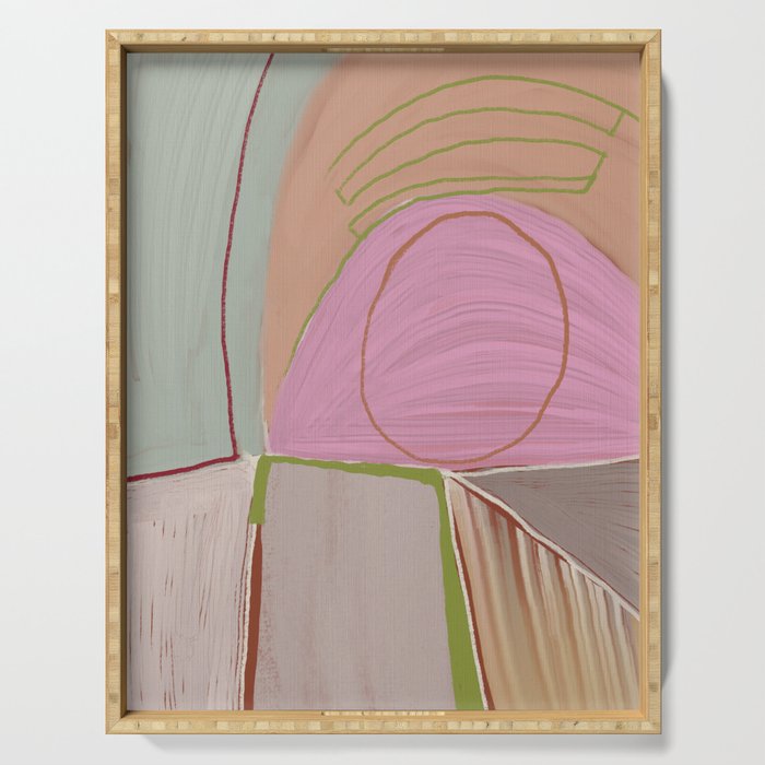 Large abstract oil painting xv Serving Tray Gallery Image 1