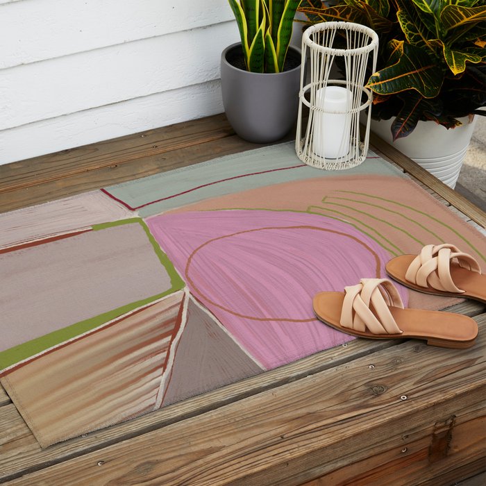 Large abstract oil painting xv Outdoor Rug Gallery Image 2