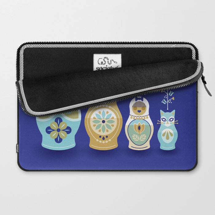 Russian Nesting Dolls - Navy Laptop Sleeve Gallery Image 2